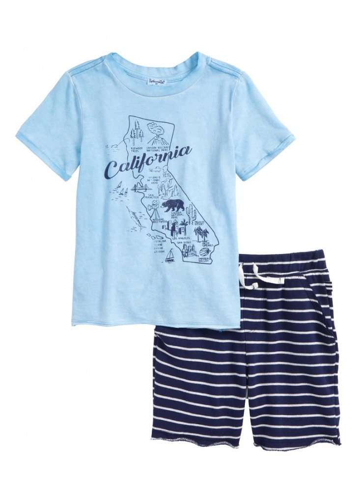 California Map T-Shirt &amp;amp; Shorts Set (Toddler Boys &amp;amp; Little Boys) - California Map Shirt