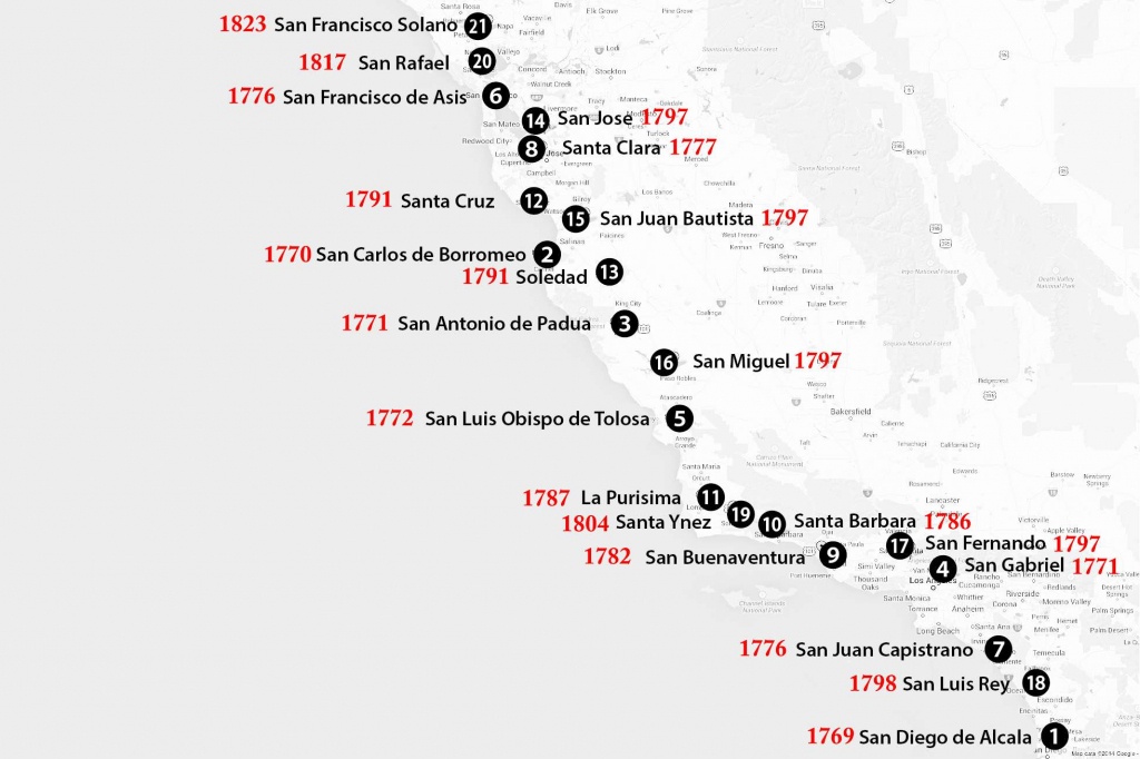 California Missions Map: Where To Find Them - California Missions Map