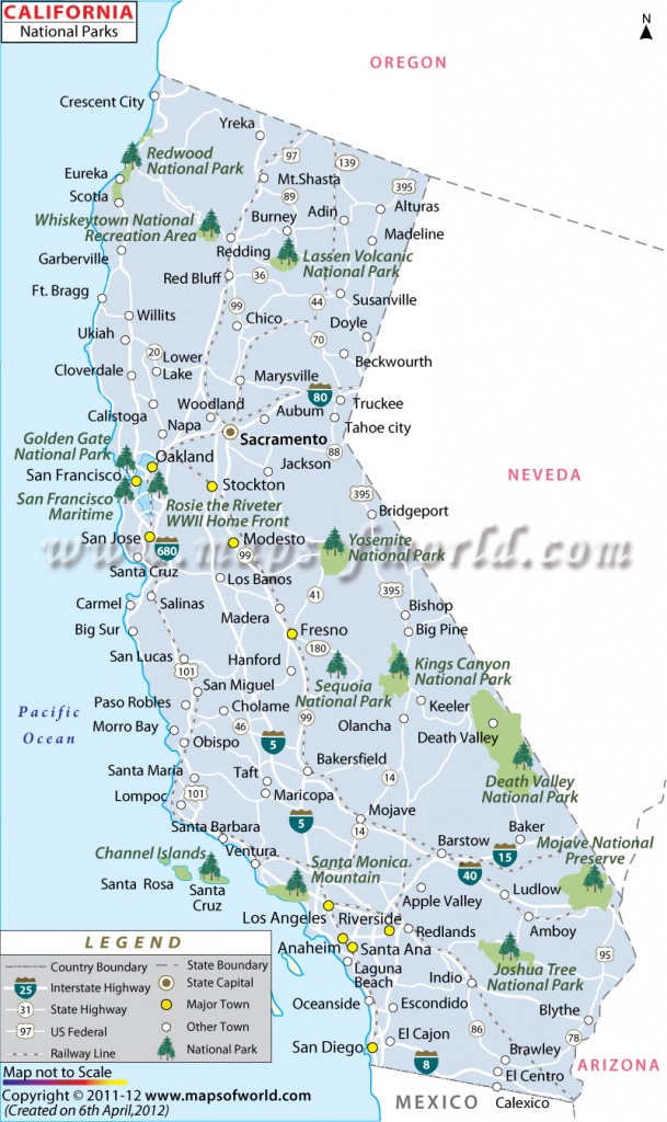 California National Parks Map, List Of National Parks In California - California National Parks Map