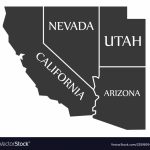 California   Nevada   Utah   Arizona Map Labelled Vector Image   California Nevada Arizona Map