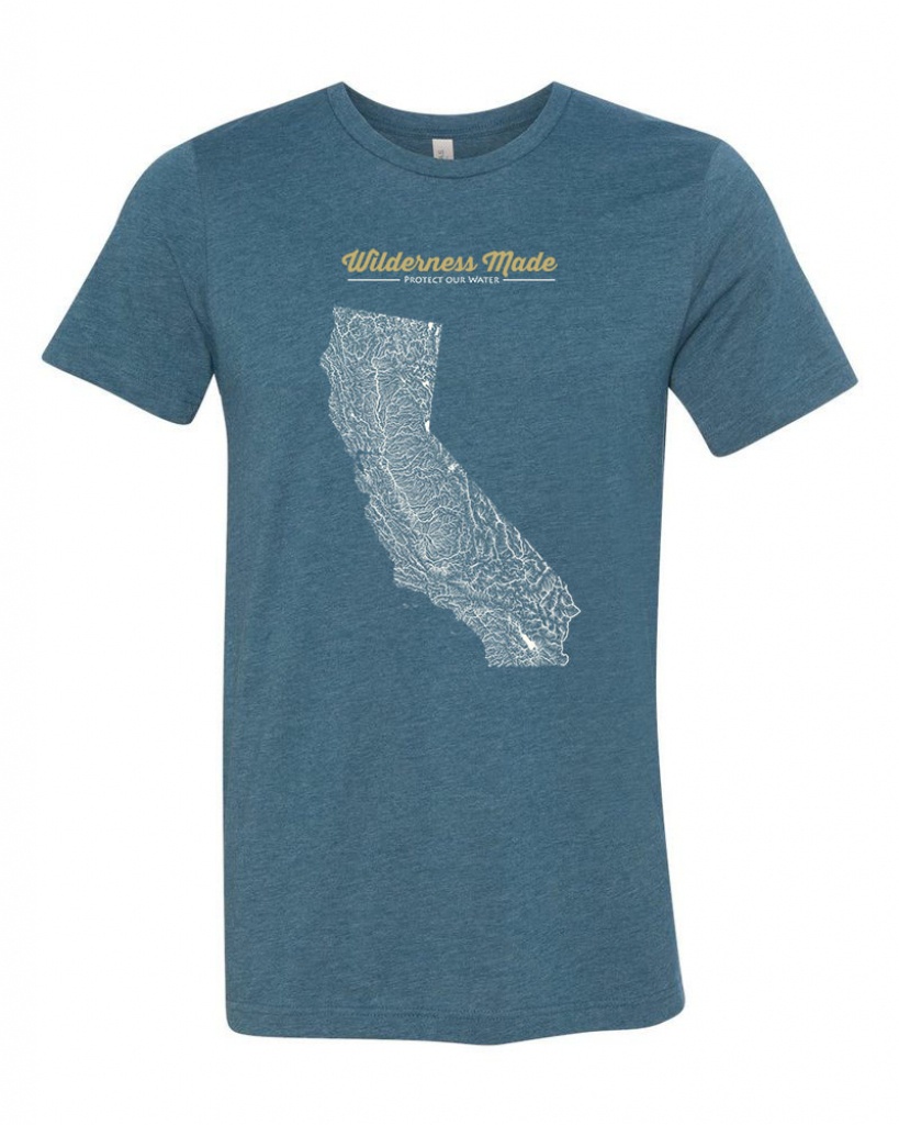 California Our Water River Map T-Shirt - Wilderness Made - California Map T Shirt