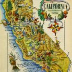 California Pictorial Map, 1946   Vintage California Map