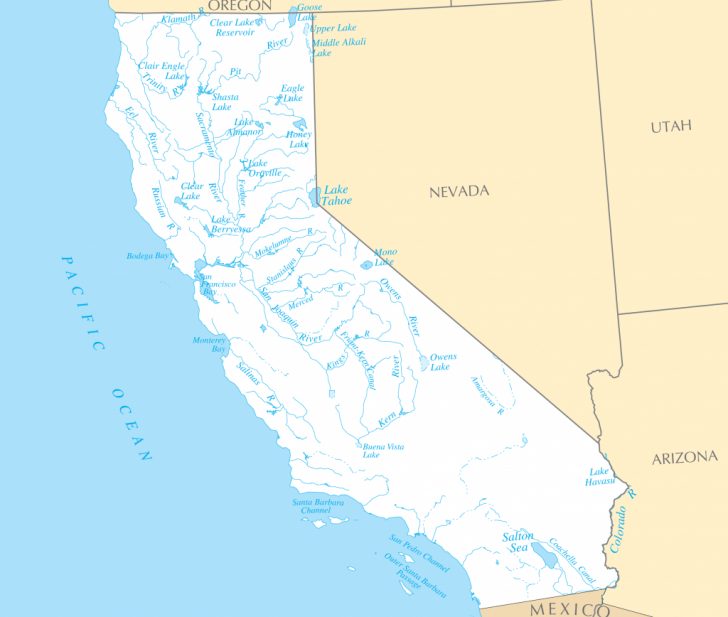Lakes In California Map