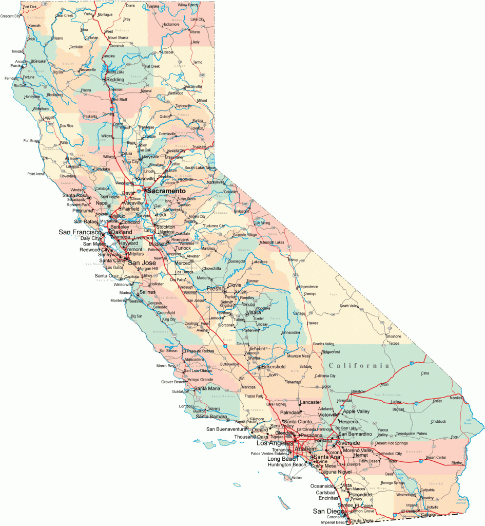 California Road Map - Ca Road Map - California Highway Map - California Interstate Highway Map
