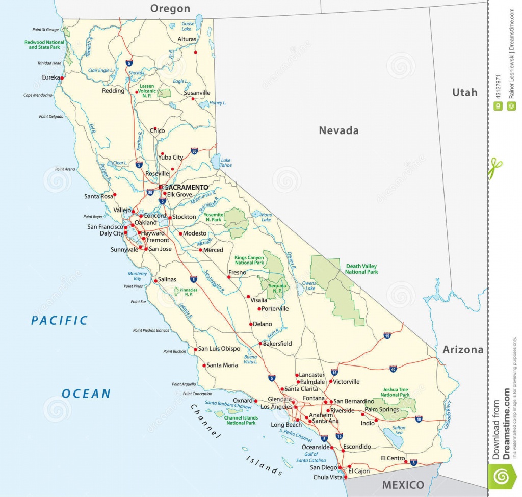 California Road Map Stock Vector. Illustration Of National - 43127871 - California Street Map
