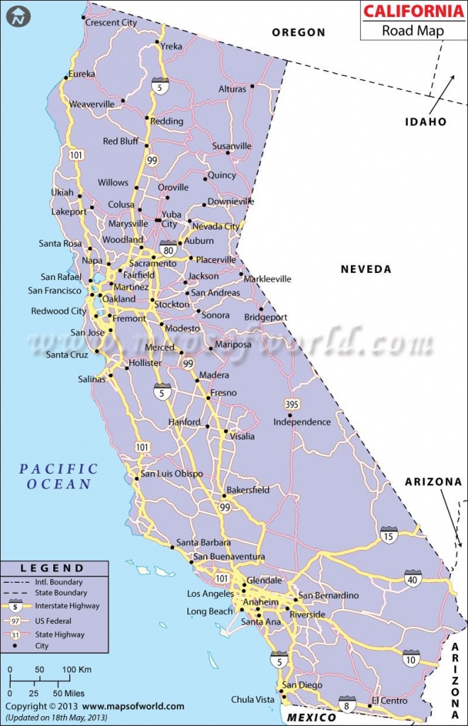 California Road Network Map | California | California Map, Highway - Route 395 California Map