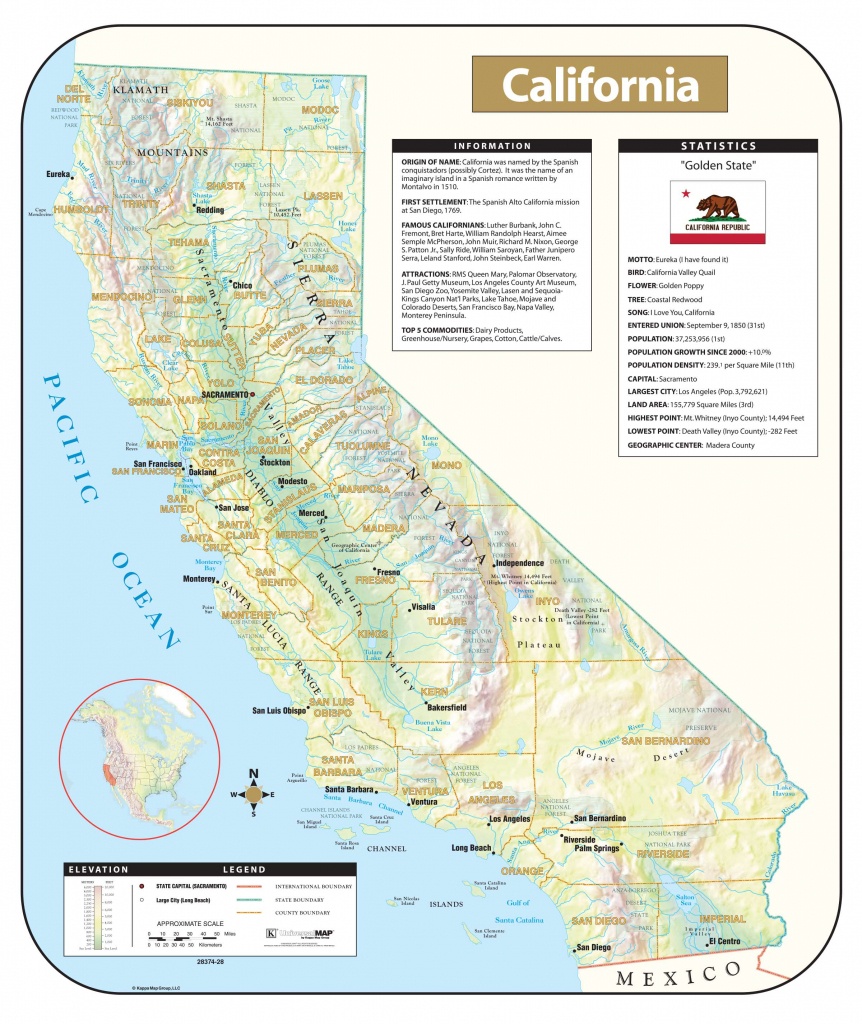 California Relief Map Printable Maps