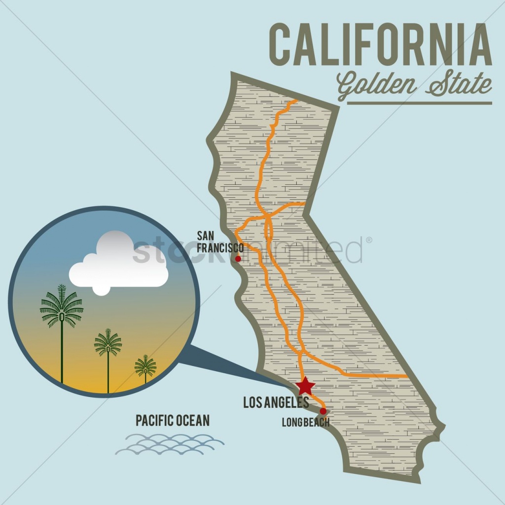 California State Map Vector Image - 1567642 | Stockunlimited - Map Of Ocean Beach California