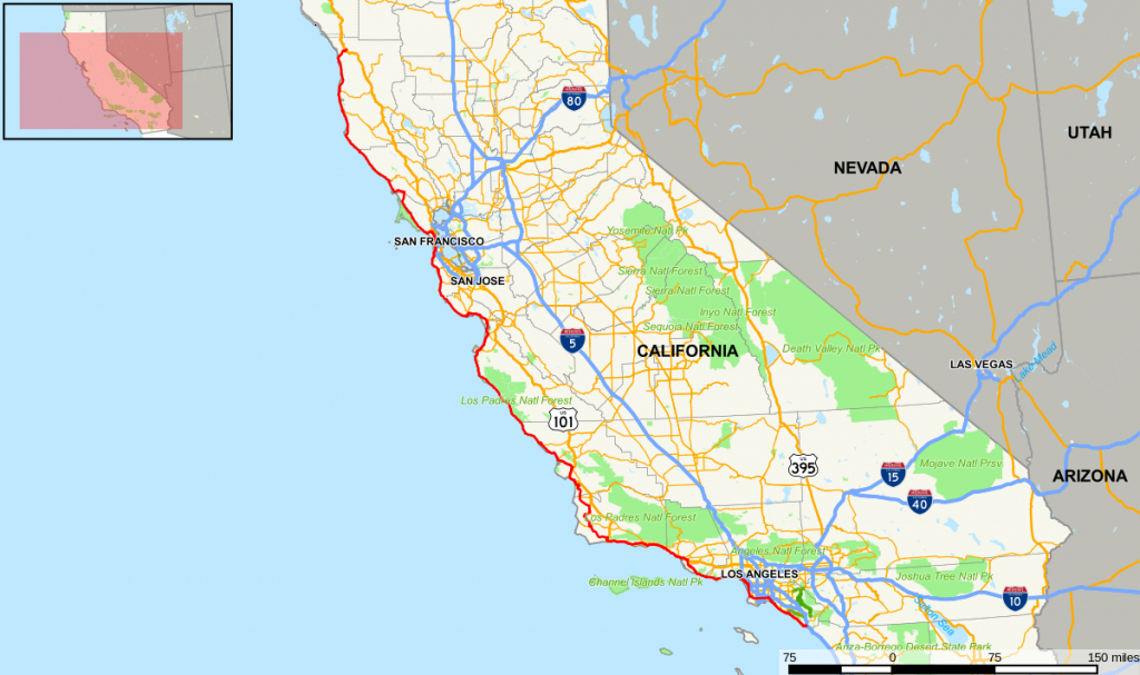 California State Route 1 Wikipedia California Highway 1 Road Trip Map 