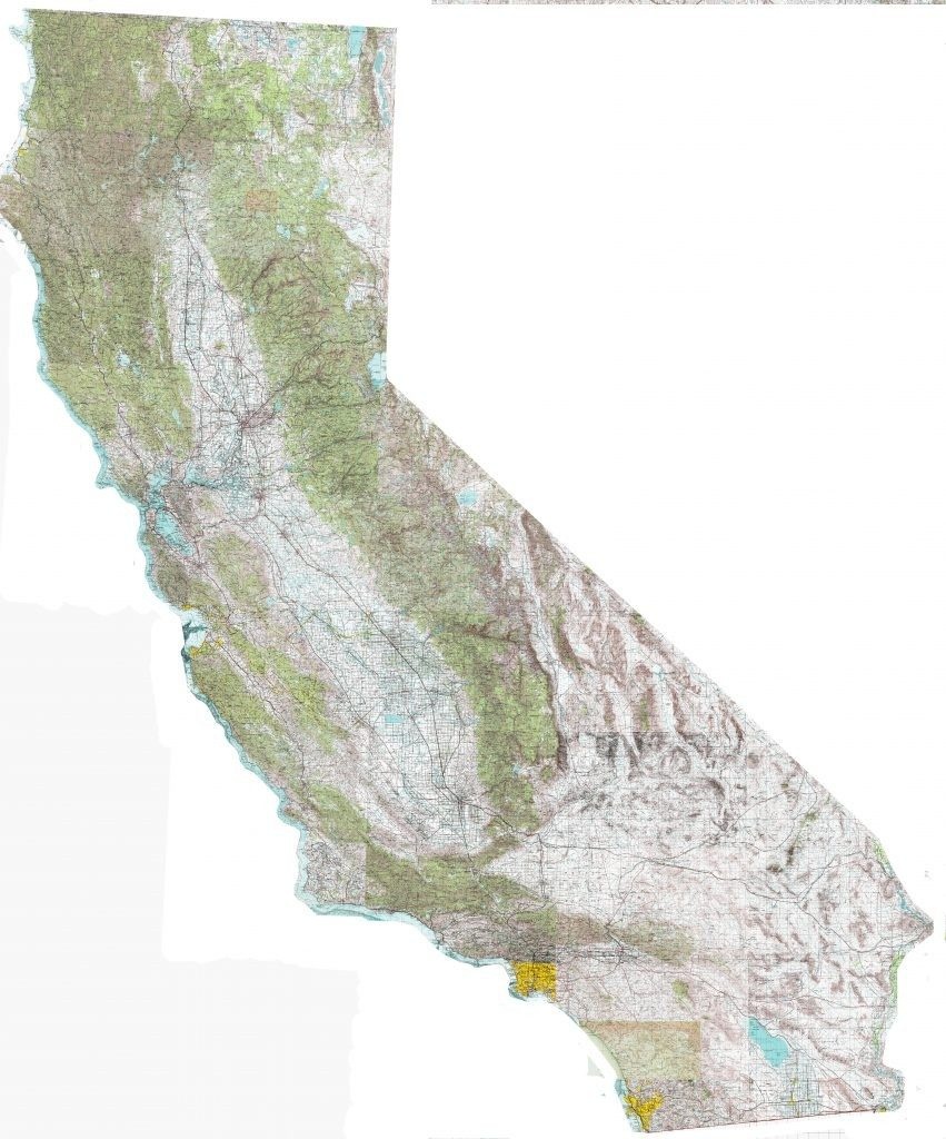 California Topographic Map | D1Softball - California Terrain Map
