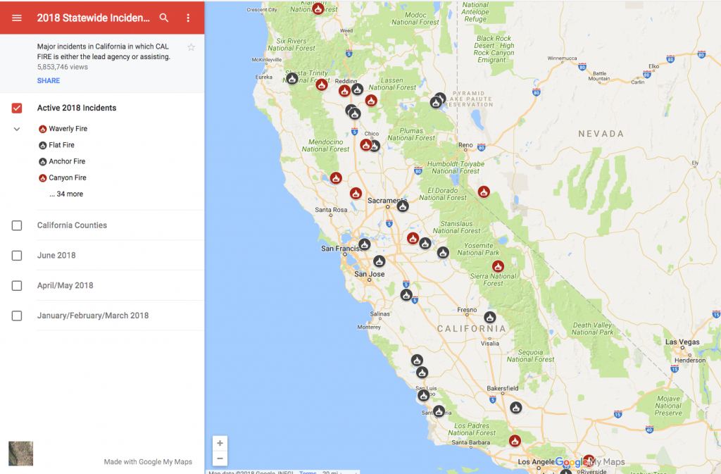 California Wildfires: Resources – Everything South City - Active Fire Map California