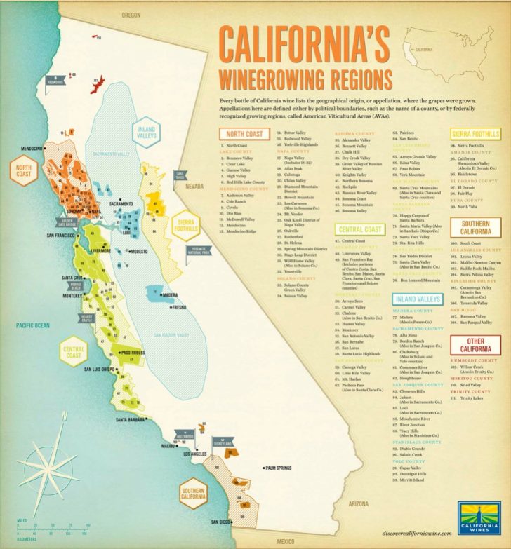 California Wine Map Poster