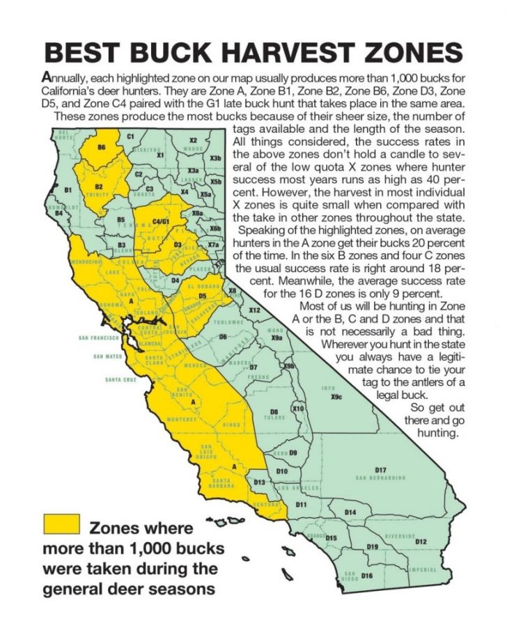 California Zone Map For Deer Hunting Map Of Usa District California
