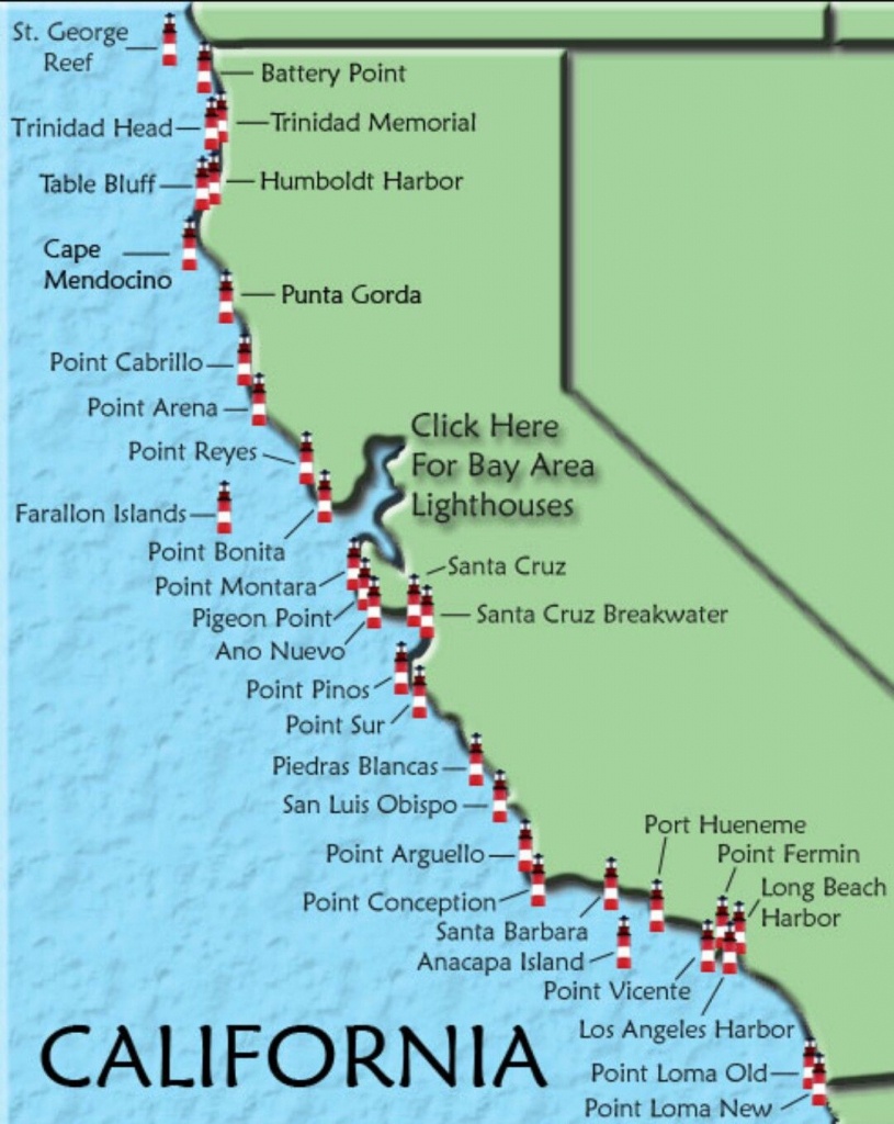 Californian Lighthouses | California Road Trip | California - Map Of Northern California Coast