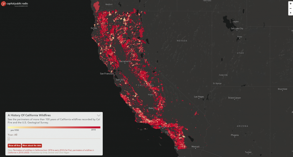 California&amp;#039;s Wildfire History – In One Map | Watts Up With That? - California Wildfire Map