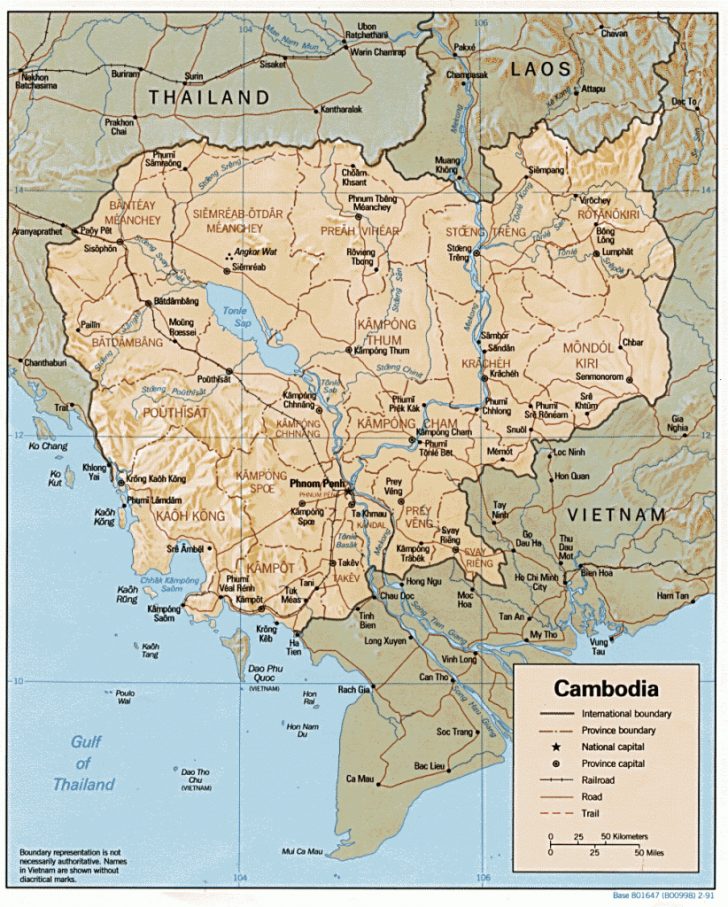 Printable Map Of Cambodia