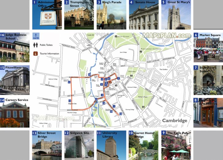 Cambridge Tourist Map Printable