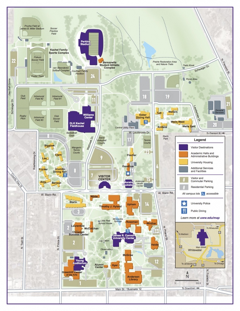 Campus Map | University Of Wisconsin-Whitewater - Uw Madison Campus Map Printable