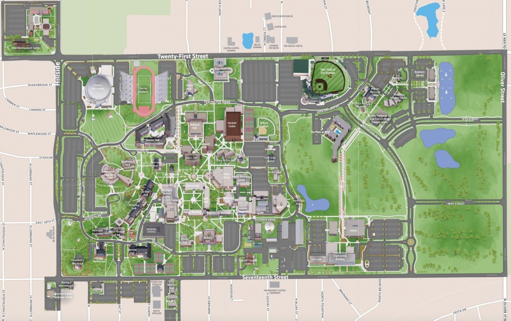 Campus Map | Wichita State University Online Visitor Guide - Printable Street Map Of Wichita Ks