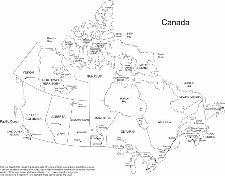 Large Printable Map Of Canada
