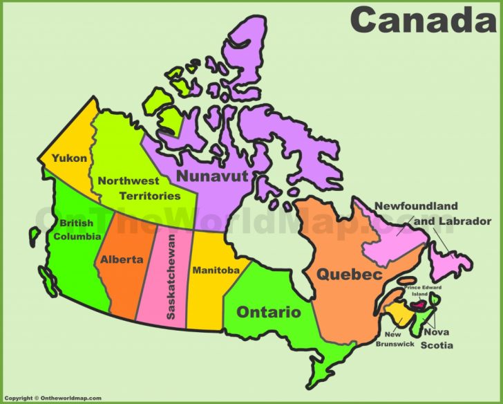 Free Printable Map Of Canada Provinces And Territories