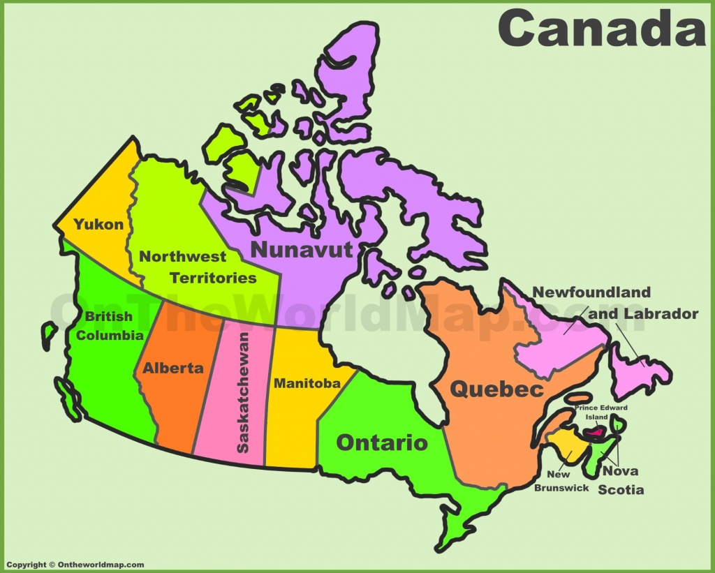 Canada Provinces And Territories Map | List Of Canada Provinces And - Free Printable Map Of Canada