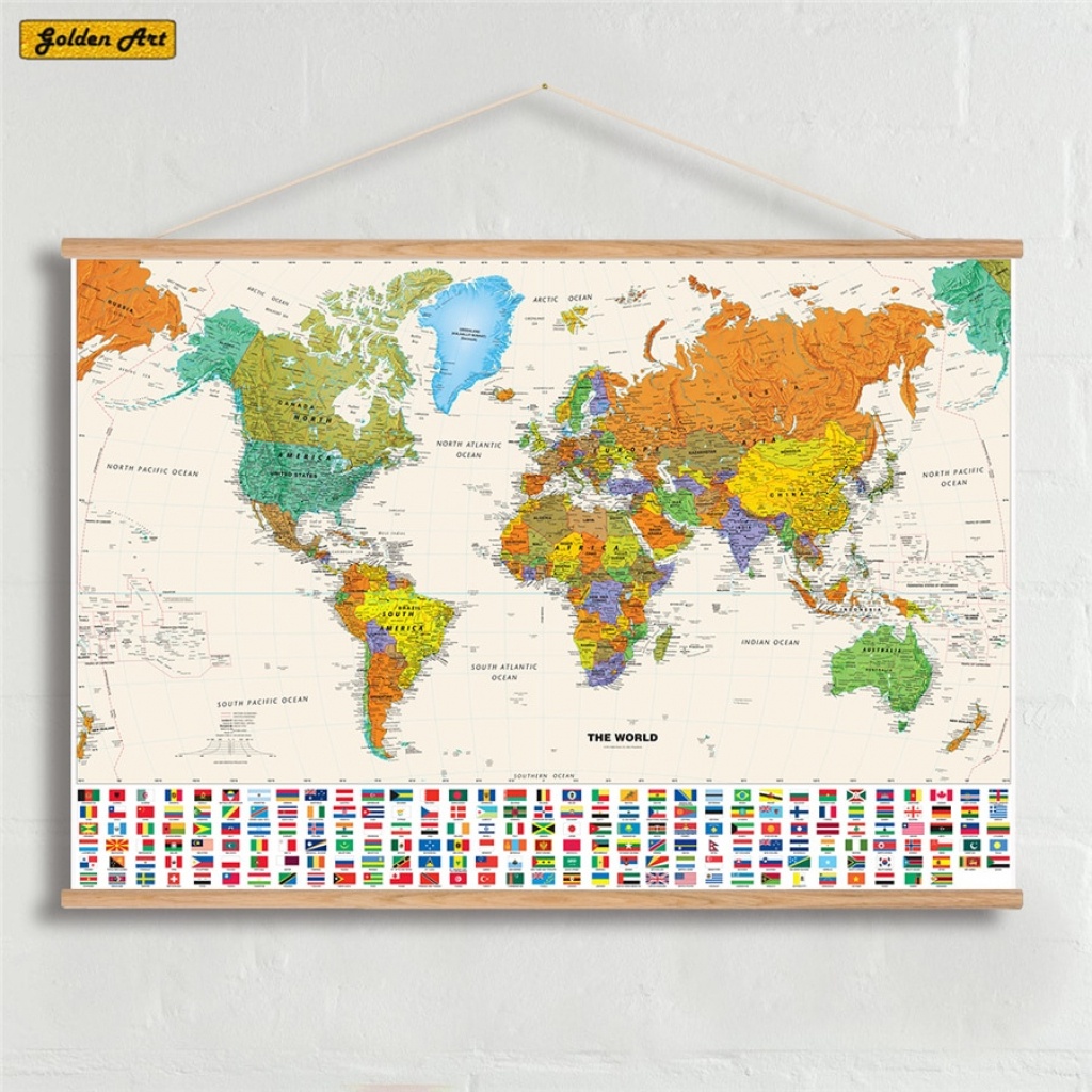 Canvas Olie Prints Schilderen National Geographic World Map Wall Art - National Geographic World Map Printable