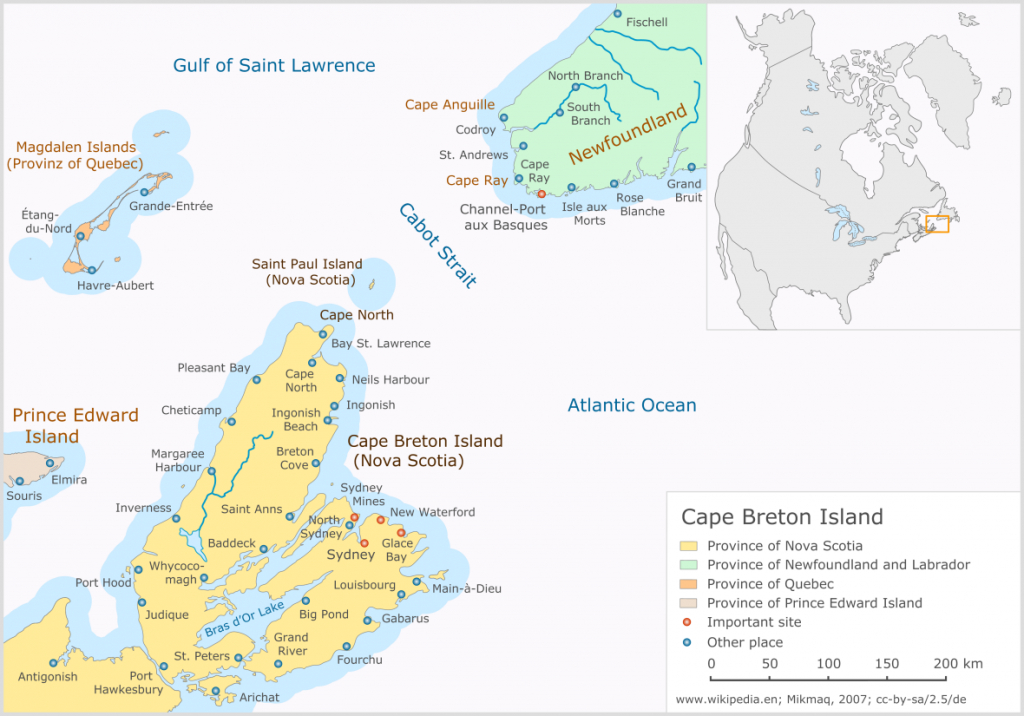 Cape Breton Island - Wikipedia - Printable Map Of Cape Breton Island