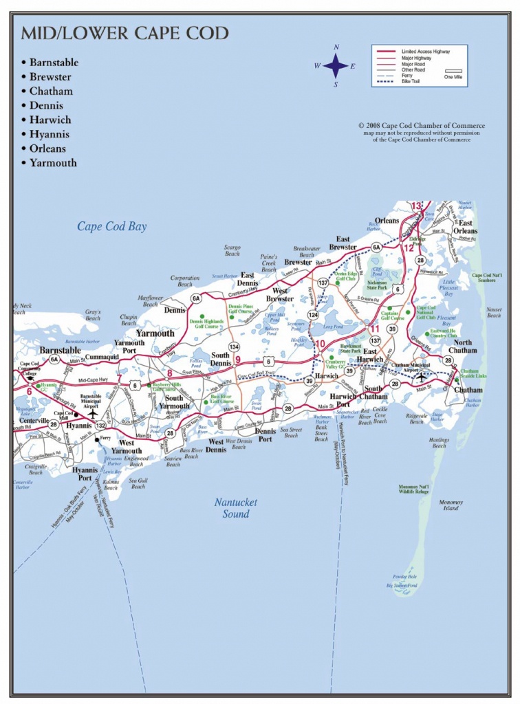 Cape Cod Maps | Cape Cod Chamber Of Commerce - Printable Map Of Cape Cod Ma