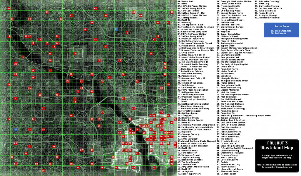 Capital Wasteland Map - Fallout 3 - Giant Bomb - Fallout 3 Printable Map