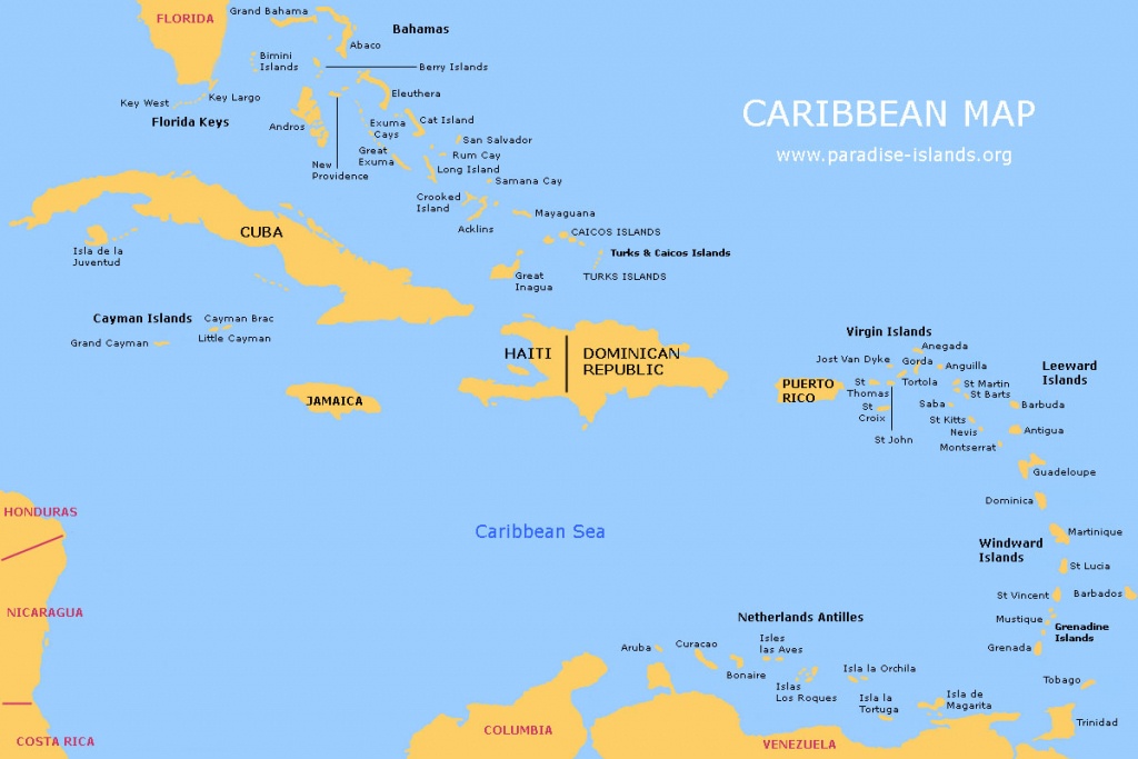 Caribbean Map | Free Map Of The Caribbean Islands - Printable Map Of The Caribbean