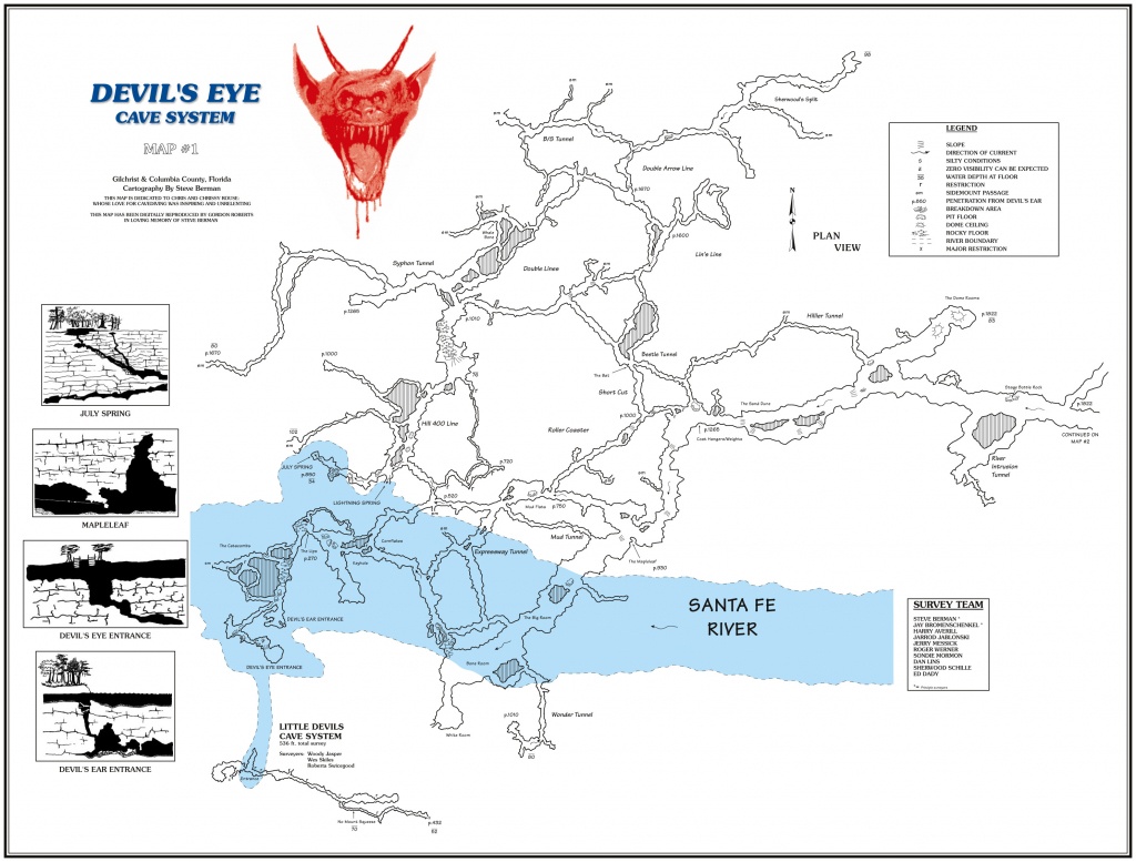 Caveatlas » Cave Diving » United States » Ginnie Springs - Devil&amp;amp;#039;s Den Florida Map