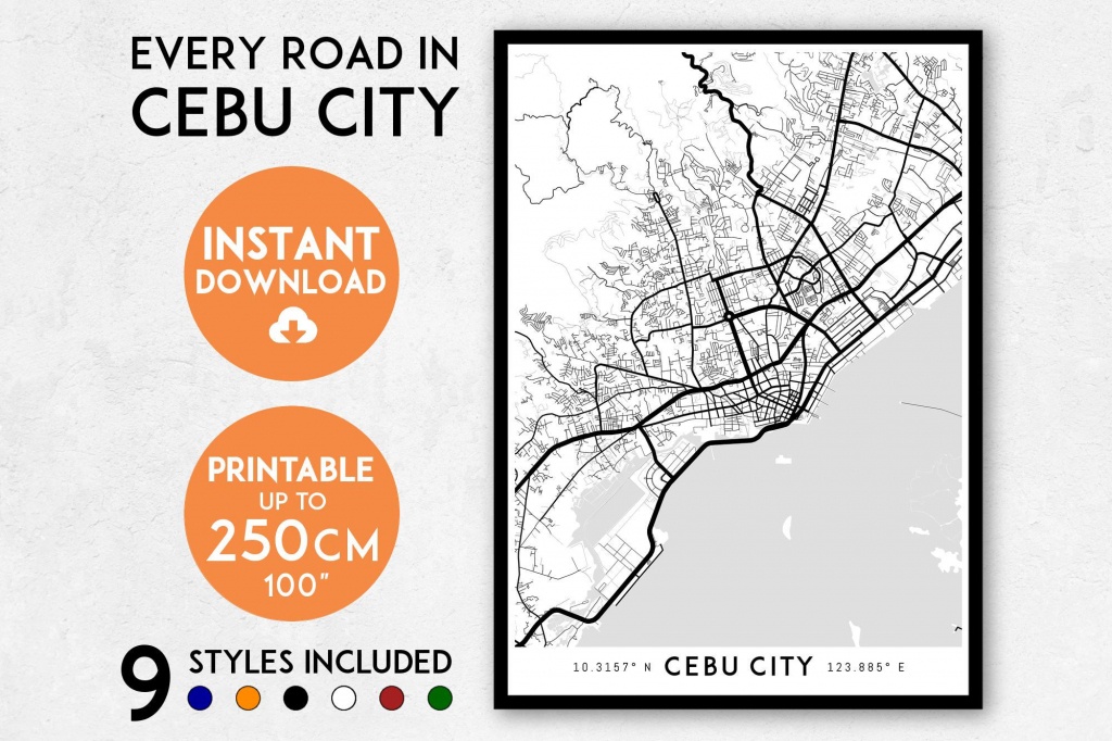 Cebu City Map Print Cebu City Print Cebu City Map | Etsy - Cebu City Map Printable