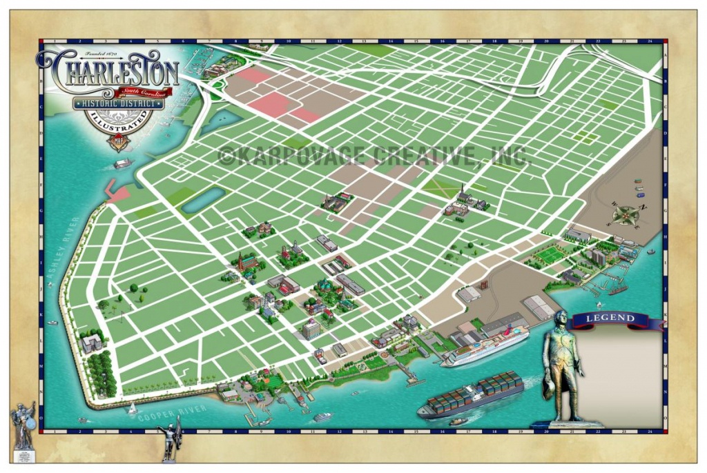 Charleston Historic District Illustrated Map - Map Gallery - Cartotalk - Printable Map Of Charleston Sc Historic District