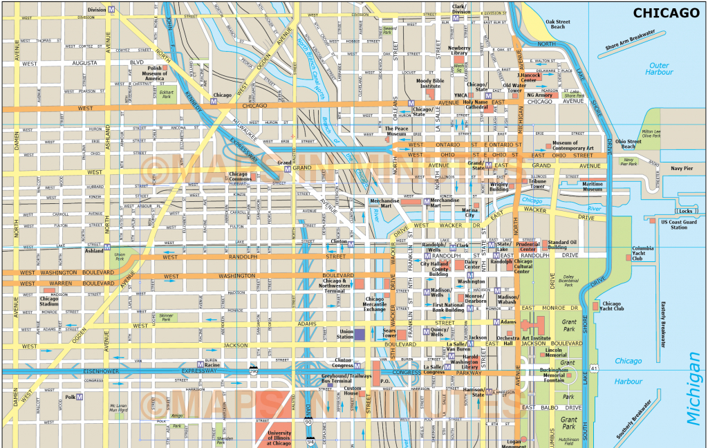 Chicago City Map In Illustrator Cs Or Pdf Format - Chicago City Map Printable