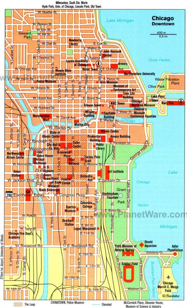 Chicago Downtown Map - Tourist Attractions | Chicago Year Round In - Map Of Chicago Attractions Printable