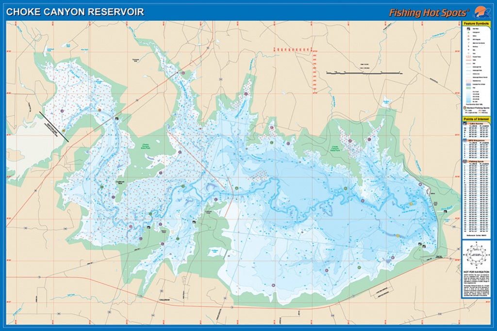 Choke Canyon Reservoir Fishing Map - Texas Fishing Maps