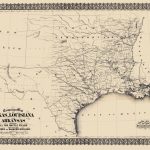 Civil War Map   Texas, Louisiana, & Arkansas 1871   Texas Louisiana Map