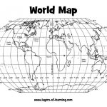 Climate: Latitude And Longitude World Map Grid Layers Of Learning   Printable World Map With Latitude And Longitude