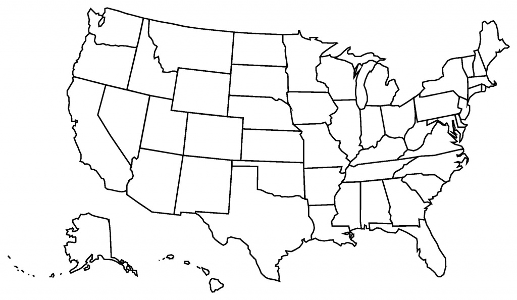 Clipart Of United States Map Outline | Treatapp.io - Large Usa Map Printable