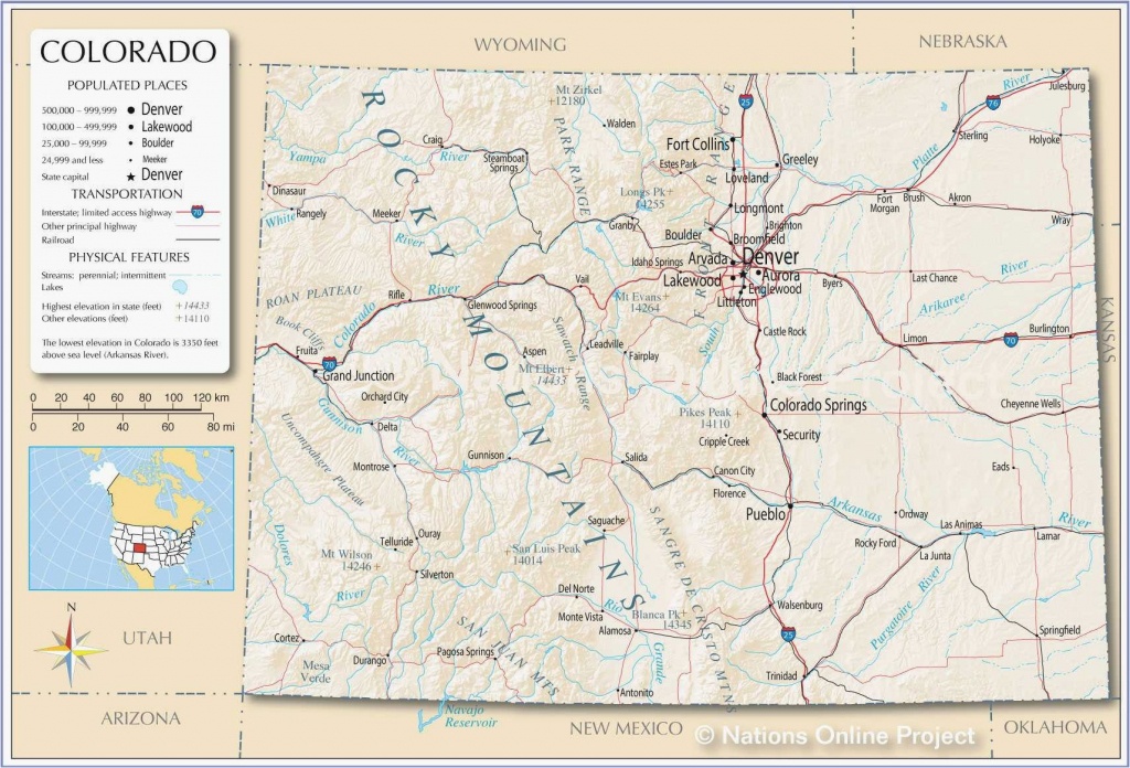 Colorado County Map With Towns Printable Map Of Us With Major Cities - Printable Map Of Colorado
