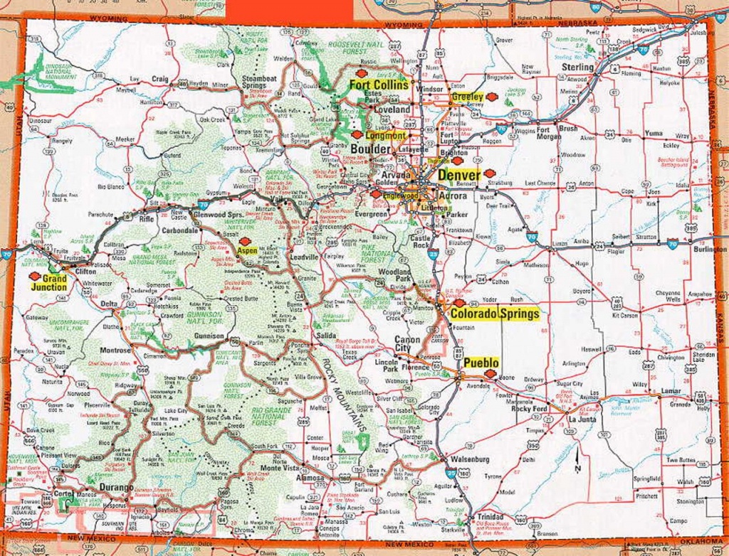 Colorado Map | Frida | Map, Colorado, State Map - Printable Map Of Colorado Springs