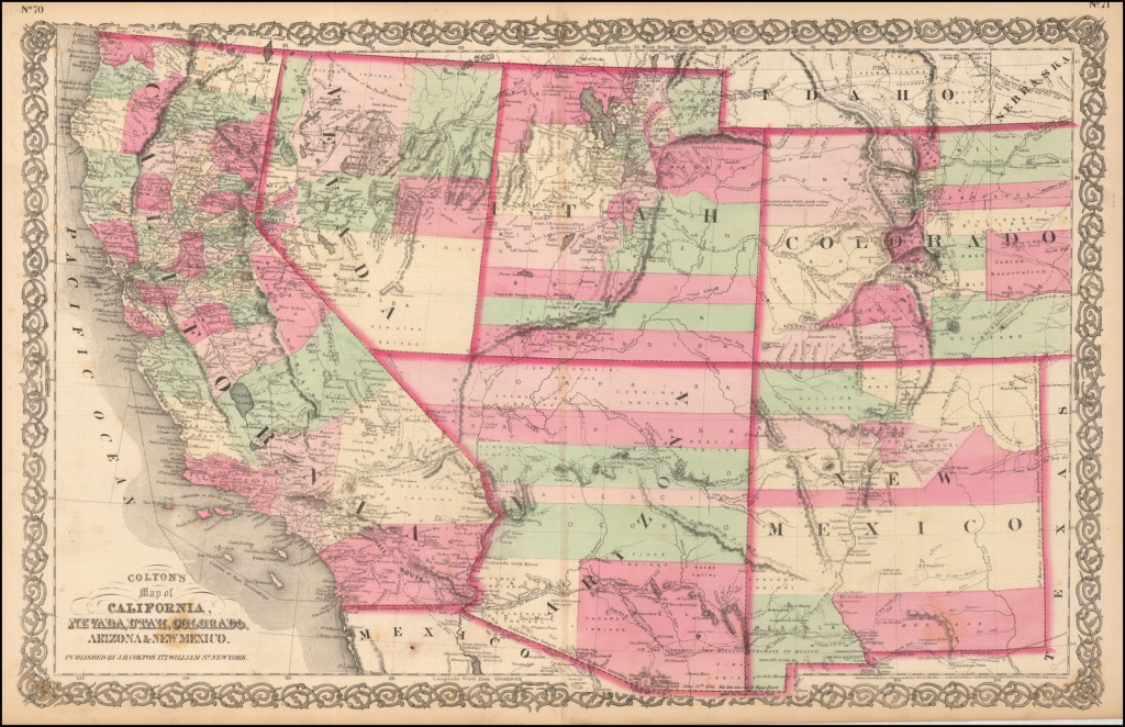 Colton&amp;#039;s Map Of California, Nevada, Utah, Colorado, Arizona &amp;amp; New - California Nevada Map