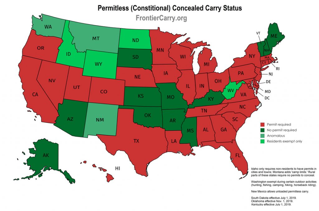 Concealed Carry Nevada Carry California Ccw Reciprocity Map