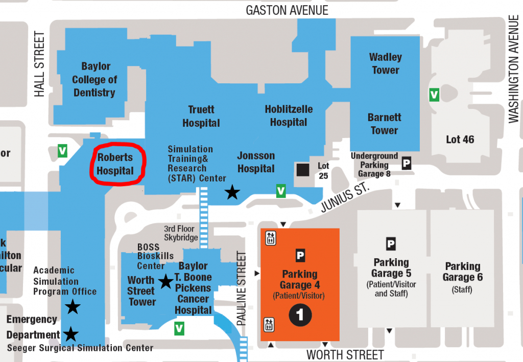 Contact Us - Baylor Hospital Dallas Texas Map