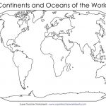 Continents Map Blank   Design Templates   Printable Map Of Oceans And Continents