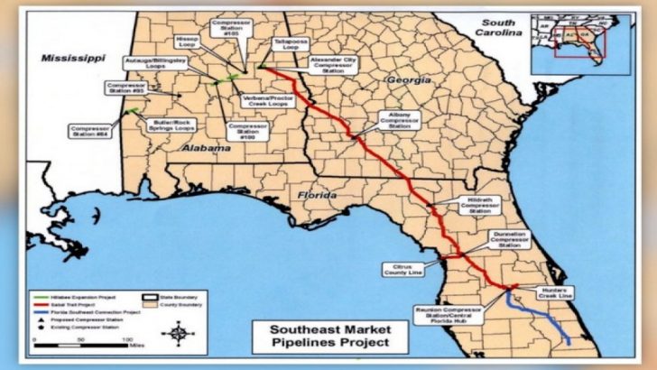 Florida Natural Gas Pipeline Map
