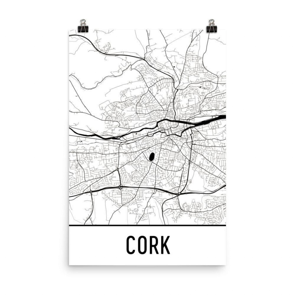 Cork Ireland Street Map Poster | Cork Ireland &amp;amp; Other Townships - Cork City Map Printable