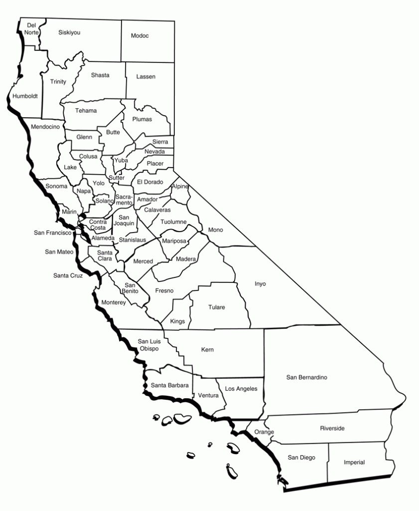 Free Printable Map Of California Counties