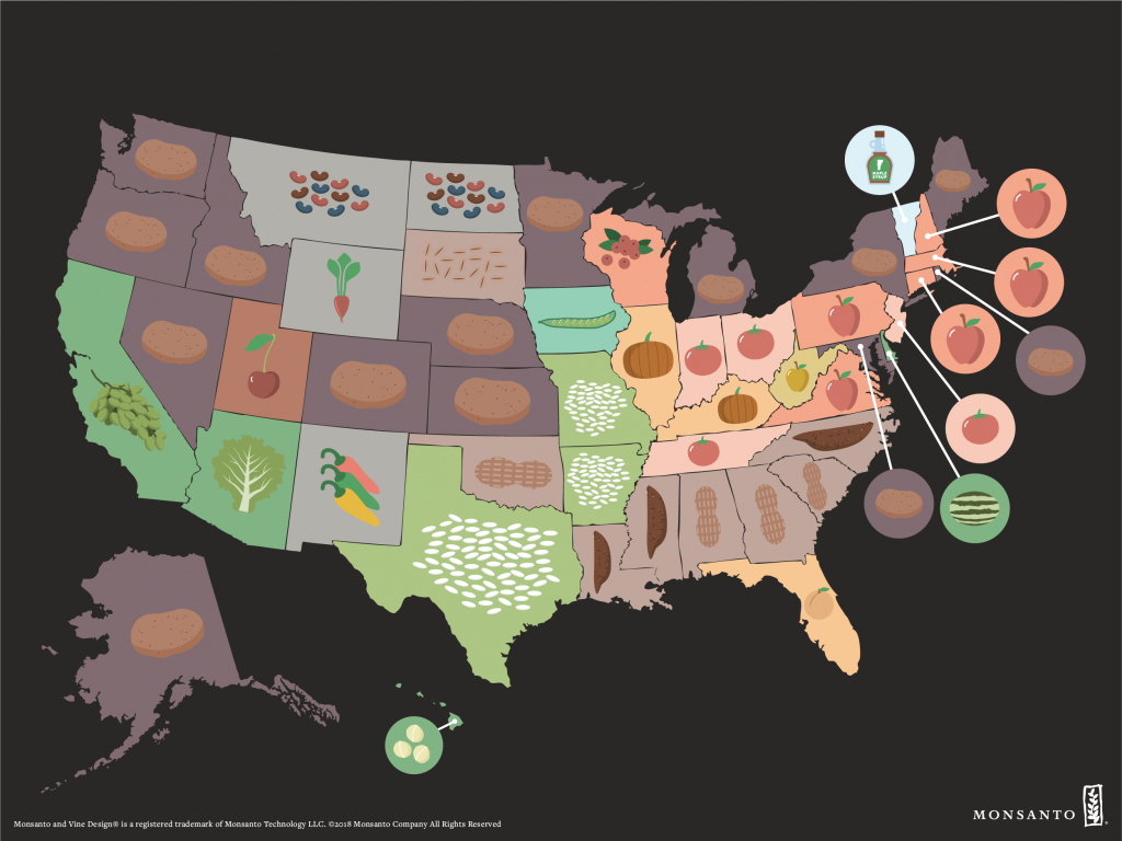 Crop Map Who Grows What In The U S Monsanto Texas Wheat Production Map 